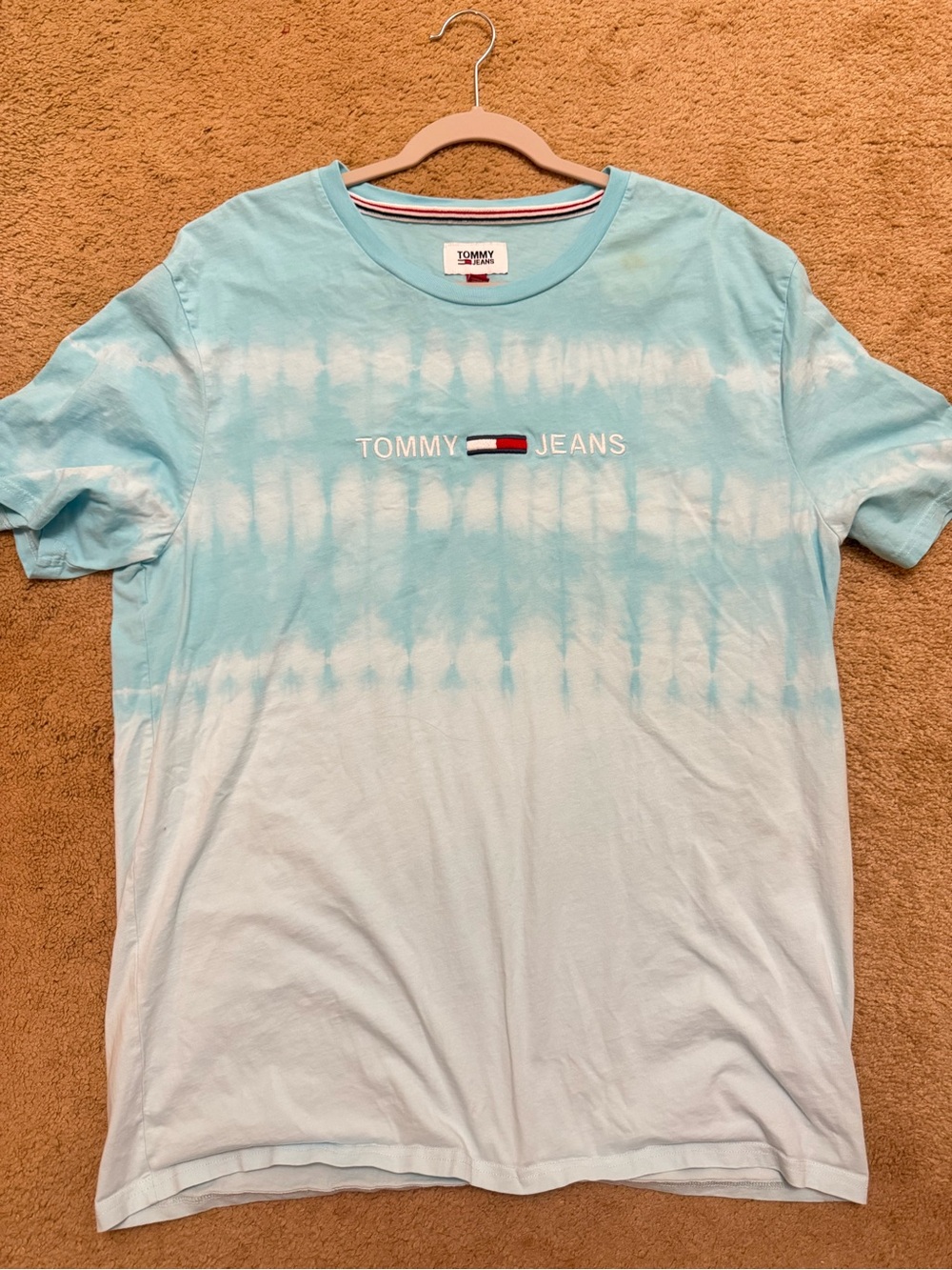 Tommy Hilfiger Light Blue Tie-Dye Logo Tee